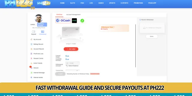 PH222 GCash Fast Withdrawal 5-Minute Cashout Guide